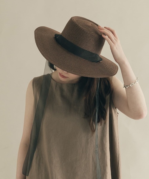 SMELLY（スメリー）の「ペーパー2WAYハット（ハット・レディース・ブラウン/アイボリー/ベージュ・-）」の2枚目の写真