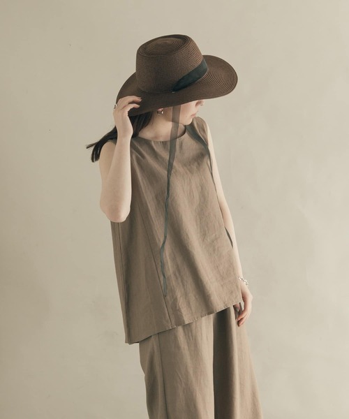 SMELLY（スメリー）の「ペーパー2WAYハット（ハット・レディース・ブラウン/アイボリー/ベージュ・-）」の8枚目の写真