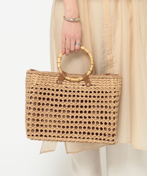 B:MING by BEAMS（ビーミングバイビームス）の「B:MING by BEAMS / スクエア カゴバッグ（かごバッグ・レディース・ベージュ/カーキ・ONE SIZE）」の2枚目の写真