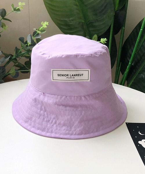 me+em select（ミームセレクト）の「シンプルタグカラーバケットハット【数量限定販売】（ハット・レディース・ピンク/パープル/ブラック/イエロー/グレー/ベージュ/ブルー/キャメル・FREE）」の6枚目の写真