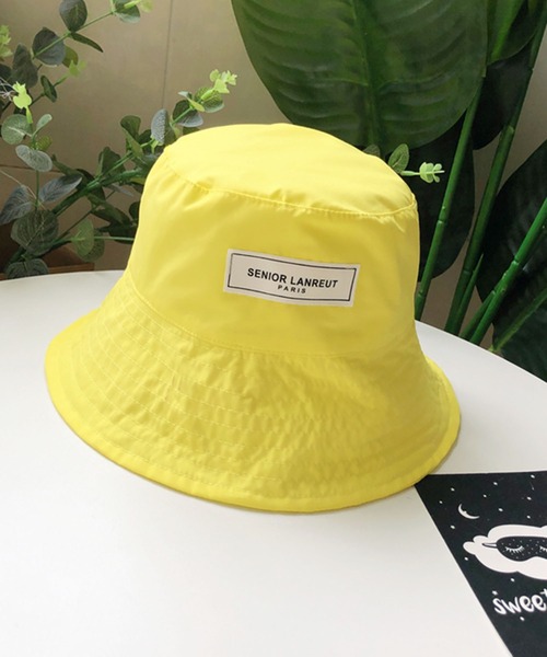 me+em select（ミームセレクト）の「シンプルタグカラーバケットハット【数量限定販売】（ハット・レディース・ピンク/パープル/ブラック/イエロー/グレー/ベージュ/ブルー/キャメル・FREE）」の7枚目の写真