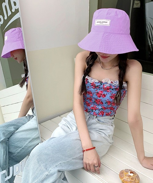 me+em select（ミームセレクト）の「シンプルタグカラーバケットハット【数量限定販売】（ハット・レディース・ピンク/パープル/ブラック/イエロー/グレー/ベージュ/ブルー/キャメル・FREE）」の16枚目の写真