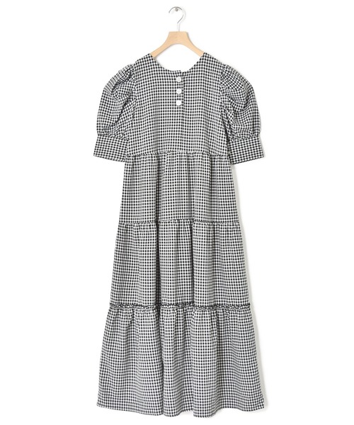 Alley by w closet(アリーバイダブルクローゼット)の「【Alley】ギンガムティアードワンピース(ワンピース・レディース・ブラック/ブルー/イエロー・FREE)」の4枚目の写真