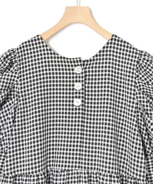 Alley by w closet(アリーバイダブルクローゼット)の「【Alley】ギンガムティアードワンピース(ワンピース・レディース・ブラック/ブルー/イエロー・FREE)」の5枚目の写真