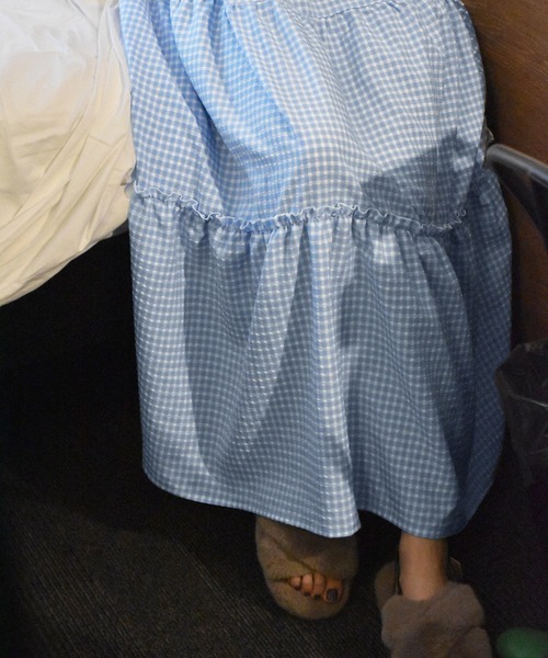 Alley by w closet(アリーバイダブルクローゼット)の「【Alley】ギンガムティアードワンピース(ワンピース・レディース・ブラック/ブルー/イエロー・FREE)」の11枚目の写真