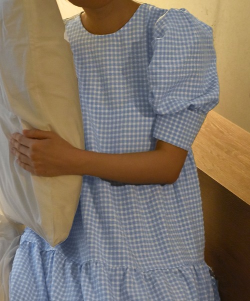 Alley by w closet(アリーバイダブルクローゼット)の「【Alley】ギンガムティアードワンピース(ワンピース・レディース・ブラック/ブルー/イエロー・FREE)」の15枚目の写真