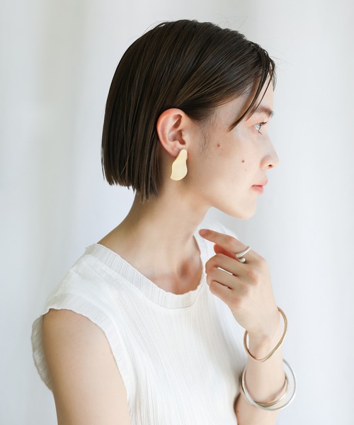 select MOCA（セレクトモカ）の「ドロップウッドピアス（ピアス（両耳用）・レディース・ダークブラウン/ブラウン/アイボリー・FREE）」の17枚目の写真