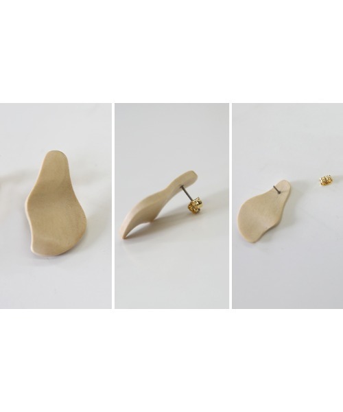 select MOCA（セレクトモカ）の「ドロップウッドピアス（ピアス（両耳用）・レディース・ダークブラウン/ブラウン/アイボリー・FREE）」の14枚目の写真