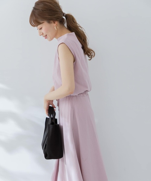 URBAN RESEARCH Sonny Label(アーバンリサーチサニーレーベル)の「【WEB限定】ボトルネックノースリーブワンピース(ワンピース・レディース・ブラック/ピンク/ベージュ・FREE)」の5枚目の写真