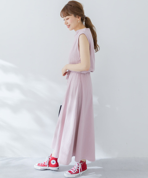 URBAN RESEARCH Sonny Label(アーバンリサーチサニーレーベル)の「【WEB限定】ボトルネックノースリーブワンピース(ワンピース・レディース・ブラック/ピンク/ベージュ・FREE)」の8枚目の写真