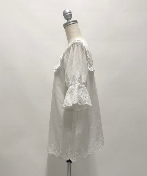 AS KNOW AS PINKY（アズノゥアズピンキー）の「はばたき衿半袖スカラブラウス（シャツ/ブラウス・レディース・オフホワイト/ブラック・FREE）」の5枚目の写真