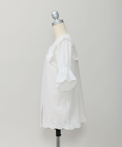 AS KNOW AS PINKY（アズノゥアズピンキー）の「はばたき衿半袖スカラブラウス（シャツ/ブラウス・レディース・オフホワイト/ブラック・FREE）」の16枚目の写真