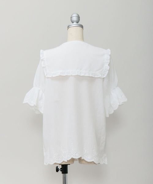 AS KNOW AS PINKY（アズノゥアズピンキー）の「はばたき衿半袖スカラブラウス（シャツ/ブラウス・レディース・オフホワイト/ブラック・FREE）」の17枚目の写真