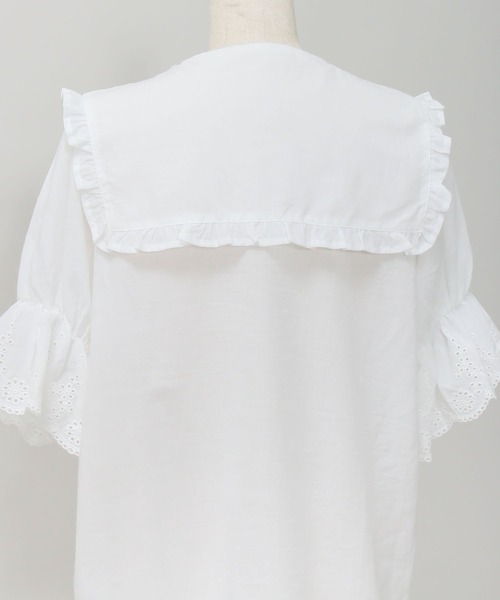 AS KNOW AS PINKY（アズノゥアズピンキー）の「はばたき衿半袖スカラブラウス（シャツ/ブラウス・レディース・オフホワイト/ブラック・FREE）」の19枚目の写真