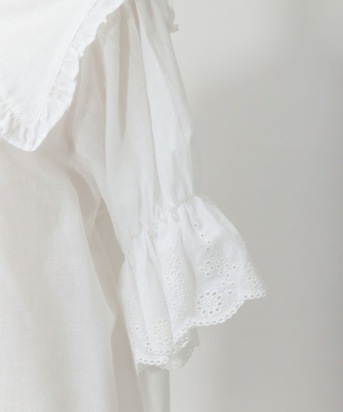 AS KNOW AS PINKY（アズノゥアズピンキー）の「はばたき衿半袖スカラブラウス（シャツ/ブラウス・レディース・オフホワイト/ブラック・FREE）」の22枚目の写真