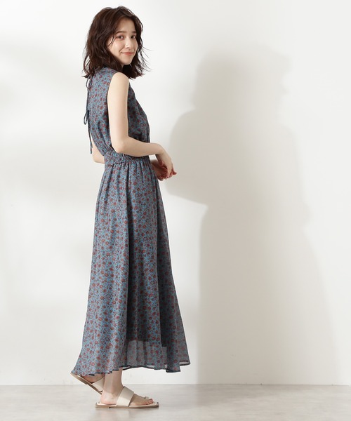 N.（N. Natural Beauty Basic）（エヌエヌナチュラルビューティーベーシック）の「【S Size Line】◆ダークフローラルワンピース（ワンピース・レディース・グリーン系その他/ブルー系その他/ブラック系その他・SMALL/MEDIUM）」の16枚目の写真