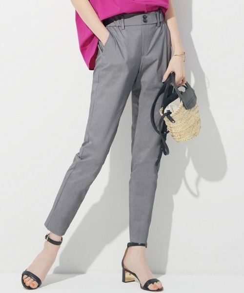 IEDIT（イディット）の「ＩＥＤＩＴ　ＵＶカット・吸汗速乾・接触冷感がうれしい　エアノビライト涼やかテーパードパンツ（その他パンツ・レディース・ネイビー/ライトブルー/ブラック/グレー/ラベンダー/グレー系その他・SMALL/MEDIUM/LARGE/X-LARGE/XX-LARGE/XXX-LARGE）」の3枚目の写真