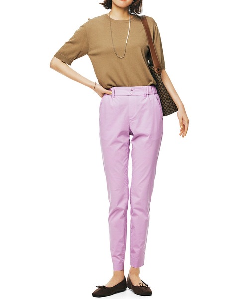 IEDIT（イディット）の「ＩＥＤＩＴ　ＵＶカット・吸汗速乾・接触冷感がうれしい　エアノビライト涼やかテーパードパンツ（その他パンツ・レディース・ネイビー/ライトブルー/ブラック/グレー/ラベンダー/グレー系その他・SMALL/MEDIUM/LARGE/X-LARGE/XX-LARGE/XXX-LARGE）」の15枚目の写真