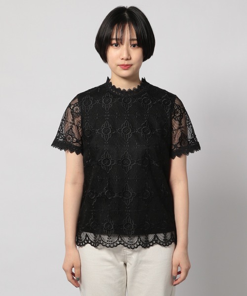 PAGEBOY(ページボーイ)の「シシュウレースハイネックブラウス(シャツ/ブラウス・レディース・ブラック/キナリ・FREE)」の11枚目の写真