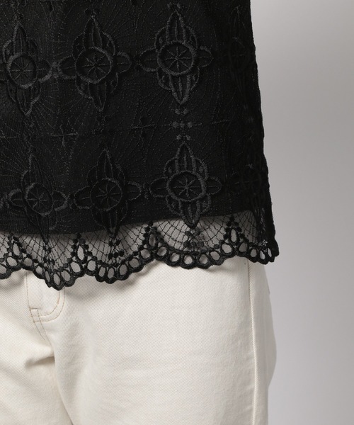 PAGEBOY(ページボーイ)の「シシュウレースハイネックブラウス(シャツ/ブラウス・レディース・ブラック/キナリ・FREE)」の8枚目の写真