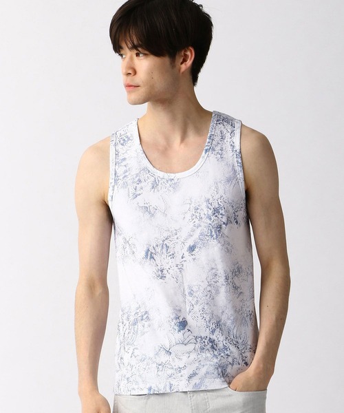 HIDEAWAYS NICOLE（ハイダウェイニコル）の「ボタニカル柄タンクトップ（タンクトップ・メンズ・ホワイト/ブラック/その他1・MEDIUM/LARGE）」の3枚目の写真