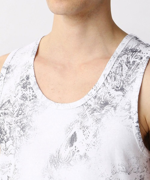 HIDEAWAYS NICOLE（ハイダウェイニコル）の「ボタニカル柄タンクトップ（タンクトップ・メンズ・ホワイト/ブラック/その他1・MEDIUM/LARGE）」の9枚目の写真