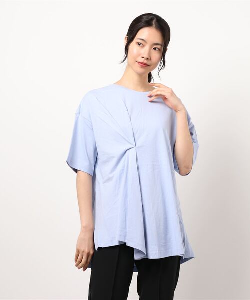 AMERICAN HOLIC（アメリカンホリック）の「フロントタック半袖カットチュニック　＊（Tシャツ/カットソー・レディース・ライトベージュ/オフホワイト/ラベンダー/ブラック・FREE）」の16枚目の写真