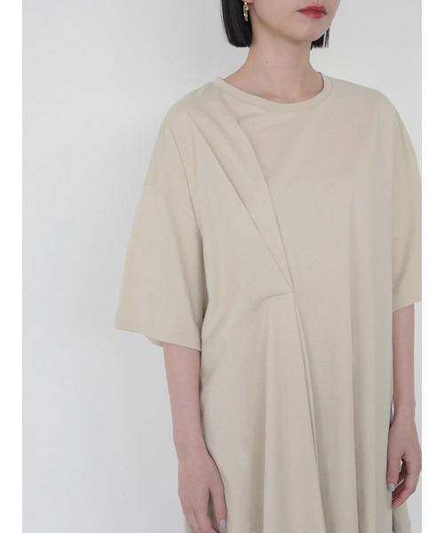 AMERICAN HOLIC（アメリカンホリック）の「フロントタック半袖カットチュニック　＊（Tシャツ/カットソー・レディース・ライトベージュ/オフホワイト/ラベンダー/ブラック・FREE）」の17枚目の写真