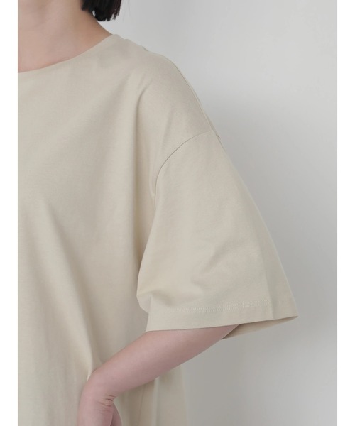 AMERICAN HOLIC（アメリカンホリック）の「フロントタック半袖カットチュニック　＊（Tシャツ/カットソー・レディース・ライトベージュ/オフホワイト/ラベンダー/ブラック・FREE）」の8枚目の写真