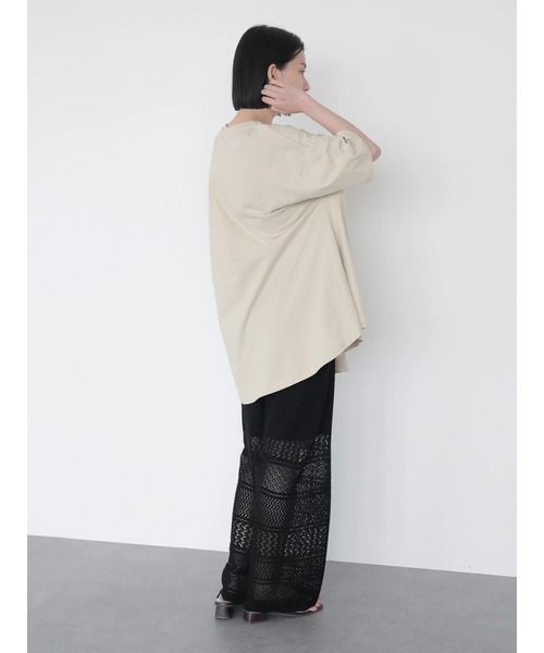 AMERICAN HOLIC（アメリカンホリック）の「フロントタック半袖カットチュニック　＊（Tシャツ/カットソー・レディース・ライトベージュ/オフホワイト/ラベンダー/ブラック・FREE）」の15枚目の写真