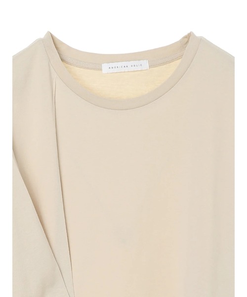 AMERICAN HOLIC（アメリカンホリック）の「フロントタック半袖カットチュニック　＊（Tシャツ/カットソー・レディース・ライトベージュ/オフホワイト/ラベンダー/ブラック・FREE）」の19枚目の写真