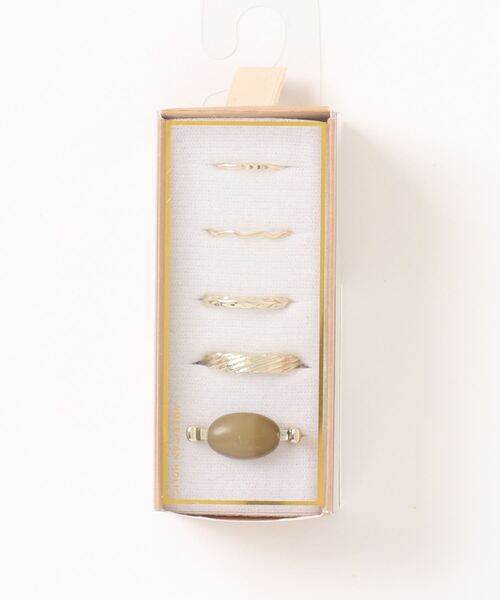 AMERICAN HOLIC（アメリカンホリック）の「オーバルアクリル&メタルSETリング（ピアス（両耳用）・レディース・ゴールド/シルバー・FREE）」の2枚目の写真