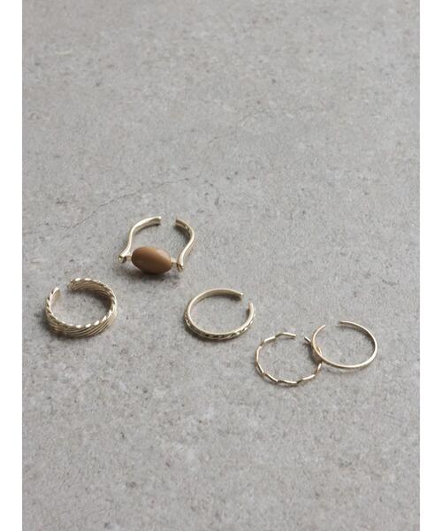 AMERICAN HOLIC（アメリカンホリック）の「オーバルアクリル&メタルSETリング（ピアス（両耳用）・レディース・ゴールド/シルバー・FREE）」の4枚目の写真