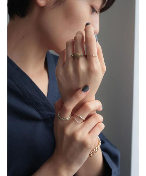 AMERICAN HOLIC（アメリカンホリック）の「オーバルアクリル&メタルSETリング（ピアス（両耳用）・レディース・ゴールド/シルバー・FREE）」の5枚目の写真