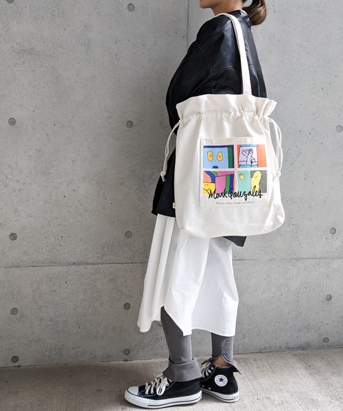 Mark Gonzales（マーク・ゴンザレス）の「MARK GONZALES/マークゴンザレス　ヘビーキャンバス×イラストポケット 巾着トートバッグ（トートバッグ・メンズ・ホワイト系その他/ホワイト系その他2/ホワイト系その他3/ホワイト系その他4・FREE）」の8枚目の写真