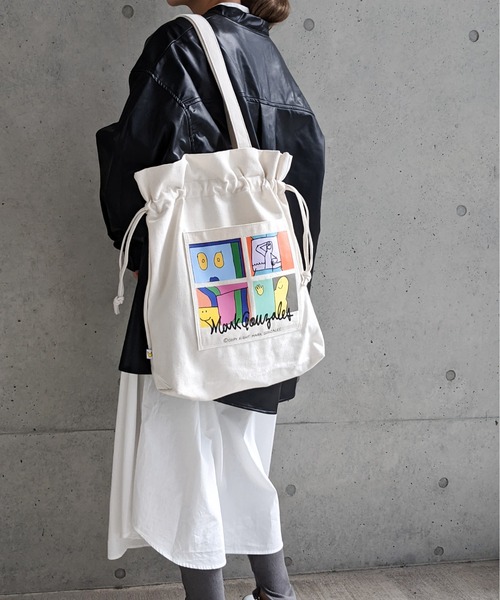 Mark Gonzales（マーク・ゴンザレス）の「MARK GONZALES/マークゴンザレス　ヘビーキャンバス×イラストポケット 巾着トートバッグ（トートバッグ・メンズ・ホワイト系その他/ホワイト系その他2/ホワイト系その他3/ホワイト系その他4・FREE）」の11枚目の写真