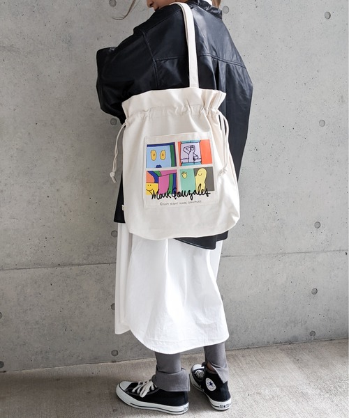 Mark Gonzales（マーク・ゴンザレス）の「MARK GONZALES/マークゴンザレス　ヘビーキャンバス×イラストポケット 巾着トートバッグ（トートバッグ・メンズ・ホワイト系その他/ホワイト系その他2/ホワイト系その他3/ホワイト系その他4・FREE）」の13枚目の写真