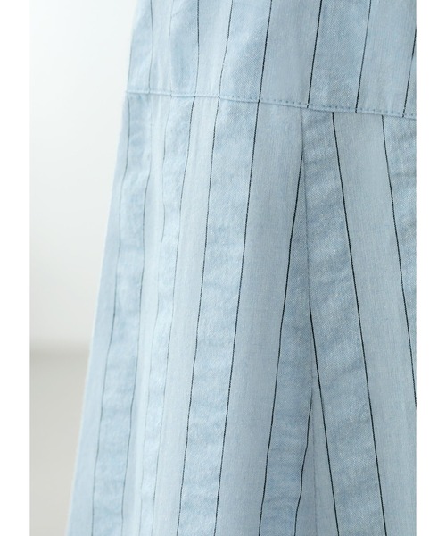 STYLE DELI(スタイルデリ)の「サッカーストライプAラインワンピース(ワンピース・レディース・ブラック/サックスブルー・01/02)」の14枚目の写真