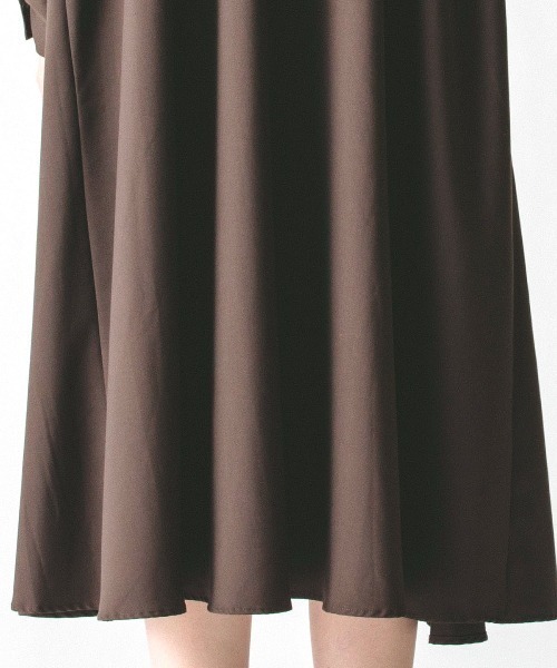 mizuiroind（ミズイロインド）の「mizuiro ind　T／Rスタンドカラーフレアシャツワンピース（ワンピース・レディース・ブラウン/ブラック/ベージュ/チャコールグレー/ネイビー/グレー・FREE）」の17枚目の写真