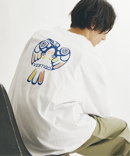 JOURNAL STANDARD(ジャーナルスタンダード)の「【VERTIGO DESIGNS×JS/ バーティゴデザイン】別注 バックプリント ロンT(Tシャツ/カットソー・メンズ・ホワイト/ホワイト系その他/ブラック・LARGE/MEDIUM)」の1枚目の写真