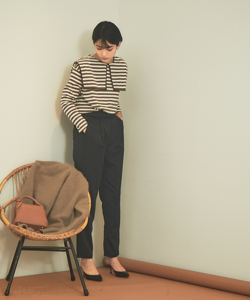 Rouge vif Anna（ルージュヴィフアンナ）の「ボーダーセーラーカラープルオーバー（Tシャツ/カットソー・レディース・ブラウン/ブラック・フリー）」の17枚目の写真