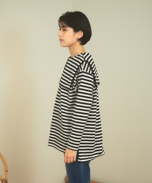 Rouge vif Anna（ルージュヴィフアンナ）の「ボーダーセーラーカラープルオーバー（Tシャツ/カットソー・レディース・ブラウン/ブラック・フリー）」の11枚目の写真