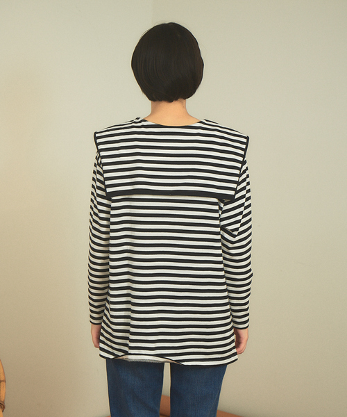 Rouge vif Anna（ルージュヴィフアンナ）の「ボーダーセーラーカラープルオーバー（Tシャツ/カットソー・レディース・ブラウン/ブラック・フリー）」の7枚目の写真