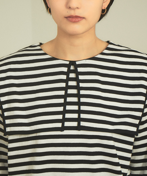 Rouge vif Anna（ルージュヴィフアンナ）の「ボーダーセーラーカラープルオーバー（Tシャツ/カットソー・レディース・ブラウン/ブラック・フリー）」の14枚目の写真