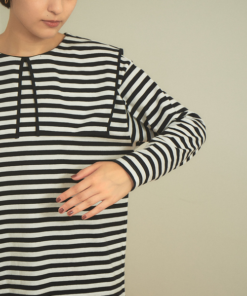 Rouge vif Anna（ルージュヴィフアンナ）の「ボーダーセーラーカラープルオーバー（Tシャツ/カットソー・レディース・ブラウン/ブラック・フリー）」の18枚目の写真