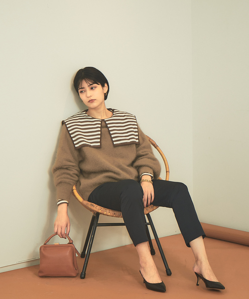 Rouge vif Anna（ルージュヴィフアンナ）の「ボーダーセーラーカラープルオーバー（Tシャツ/カットソー・レディース・ブラウン/ブラック・フリー）」の6枚目の写真