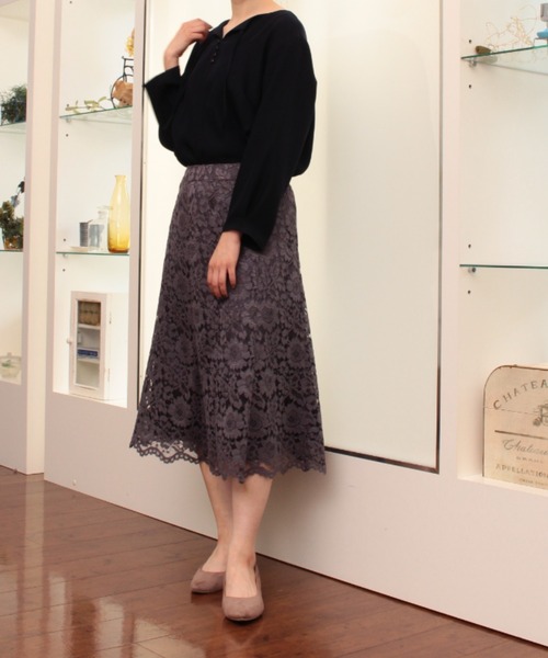 fleur by mint breeze(フルールバイミントブリーズ)の「ボタンデザイン ロング ブラウス(シャツ/ブラウス・レディース・ピンク/ネイビー/キャメル・M/5L/4L/L/3L/LL)」の9枚目の写真
