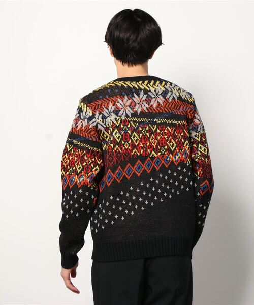 ANREALAGE(アンリアレイジ)の「ANREALAGE(アンリアレイジ)GRAVITY FAIR ISLE KNIT(ニット/セーター・メンズ・ブラック・48)」の3枚目の写真