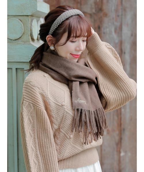 Areeam（アリーム）の「ﾊｳﾝﾄﾞﾄｩｰｽﾁｪｯｸｶﾁｭｰｼｬ（カチューシャ・レディース・ブラック/ブラウン・FREE）」の2枚目の写真