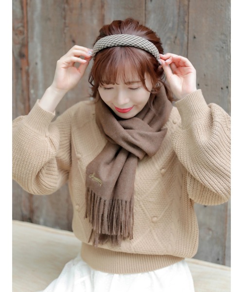 Areeam（アリーム）の「ﾊｳﾝﾄﾞﾄｩｰｽﾁｪｯｸｶﾁｭｰｼｬ（カチューシャ・レディース・ブラック/ブラウン・FREE）」の3枚目の写真